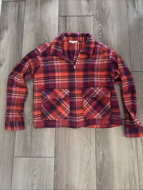 beachlunchlounge Red Plaid Zip Jacket